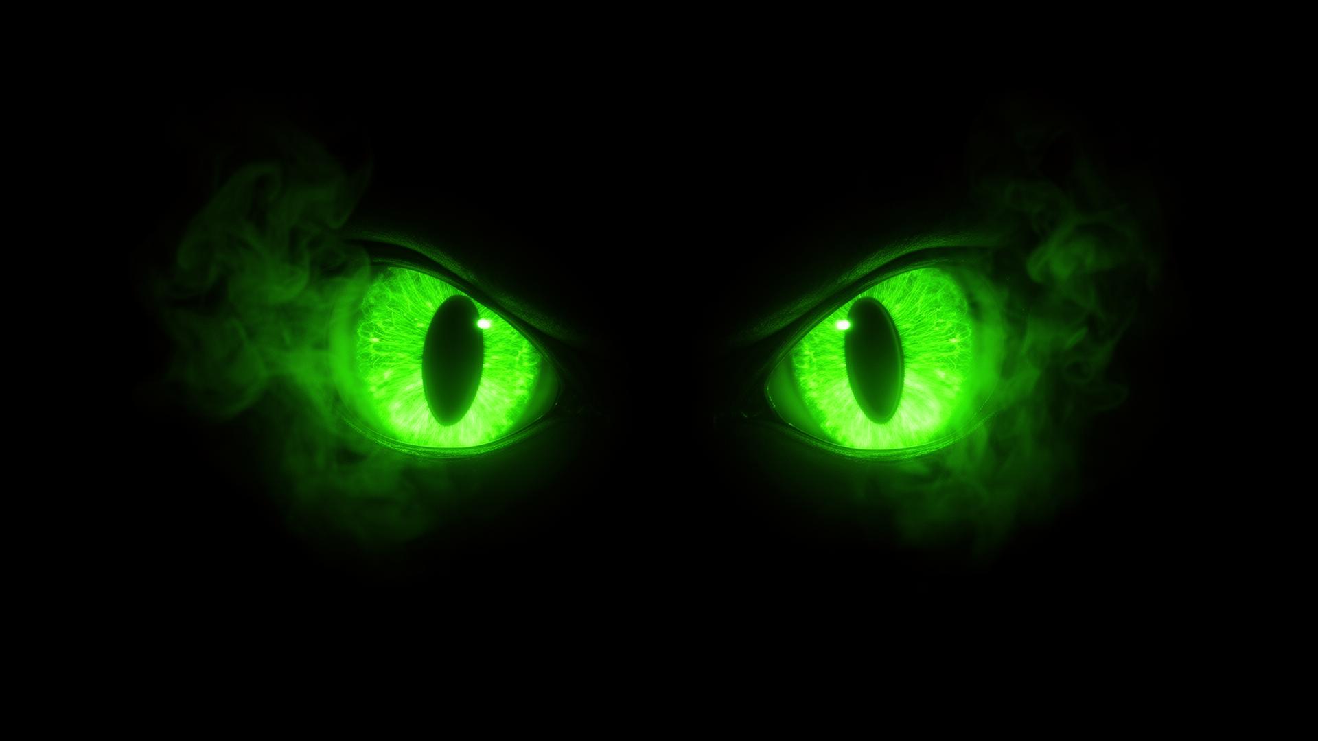 Glowing monster eyes